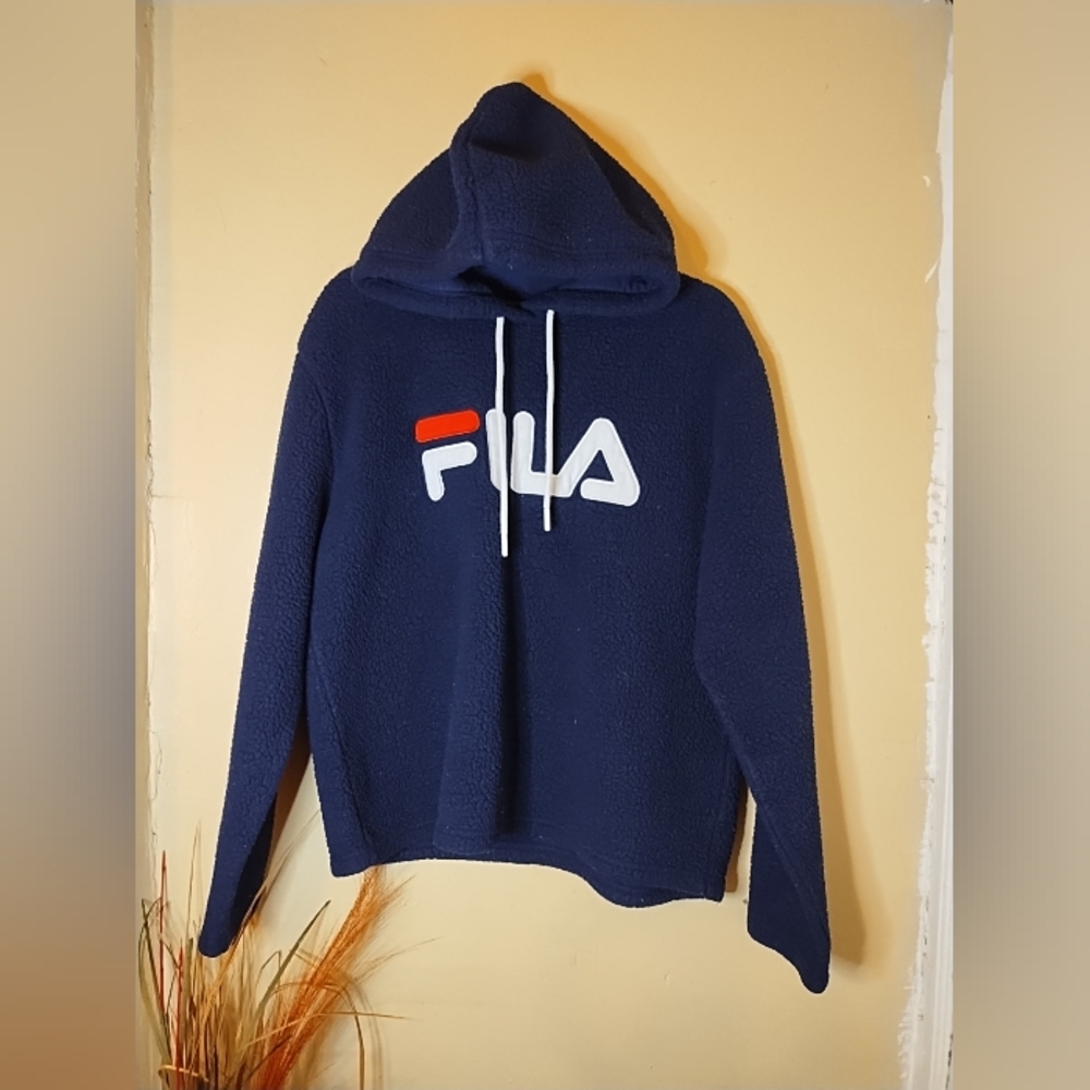 Fila unisex Dark Navy Blue Hoodie Sweater W/Hood‎ Size XL